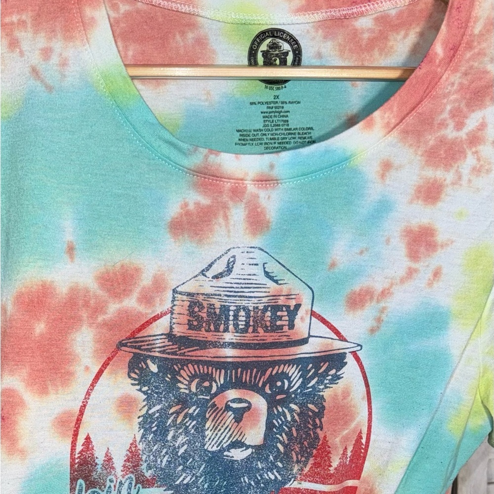 Smokey Bear Tie-Dye Short Sleeve Tee - Picture 4 of 5